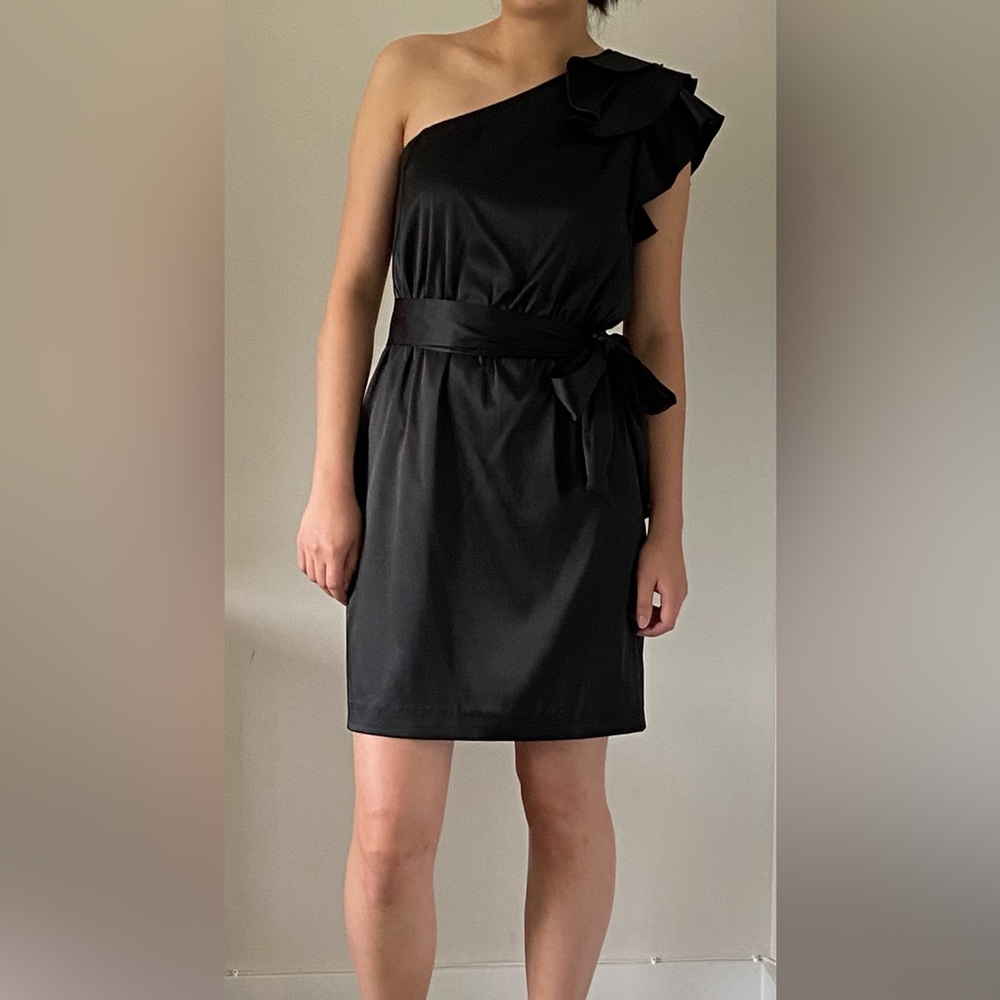 AIDAN MATOXX black off shoulder dress, excellent condition, never worn.